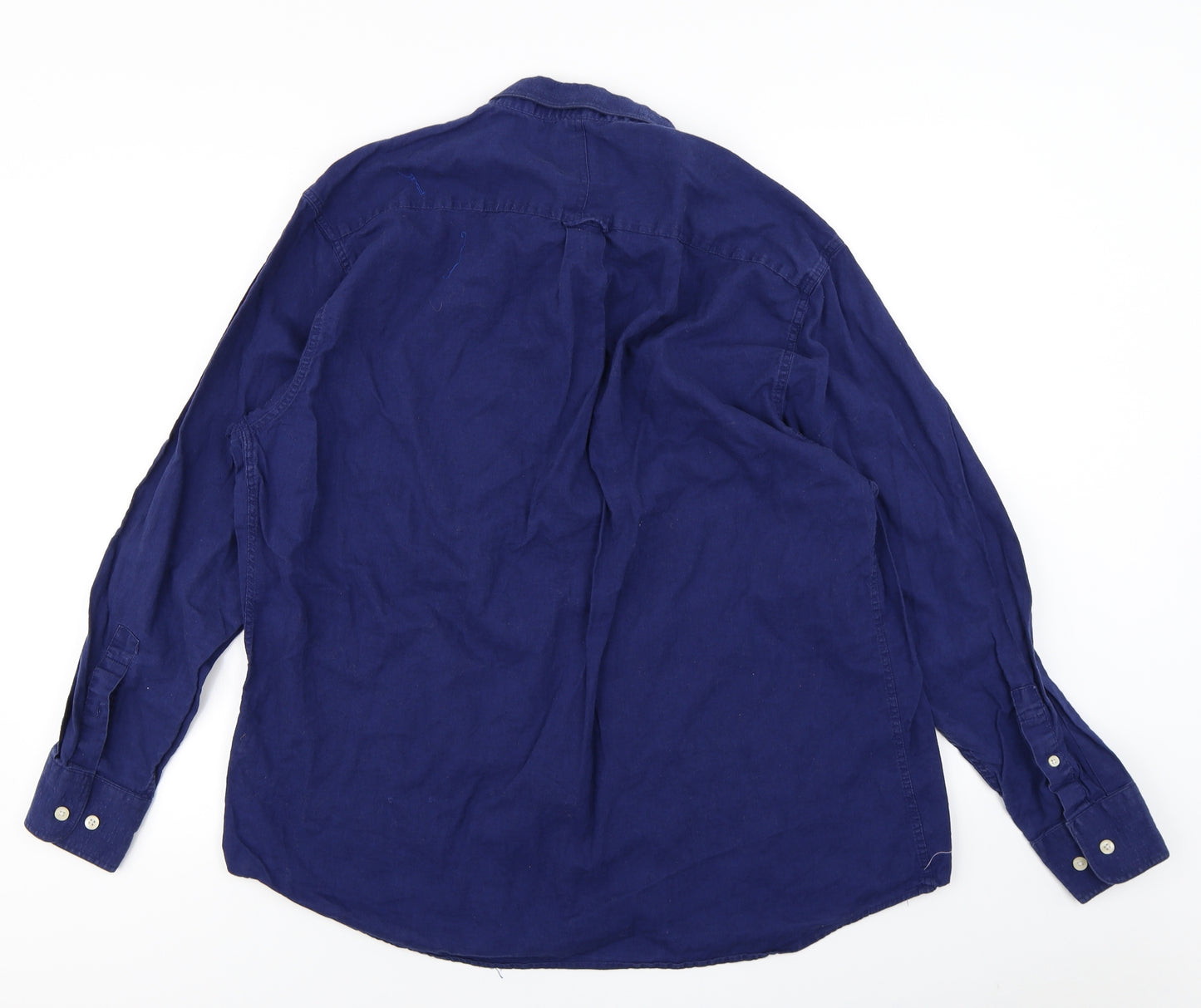 The Saville Row Company Mens Blue    Button-Up Size XL