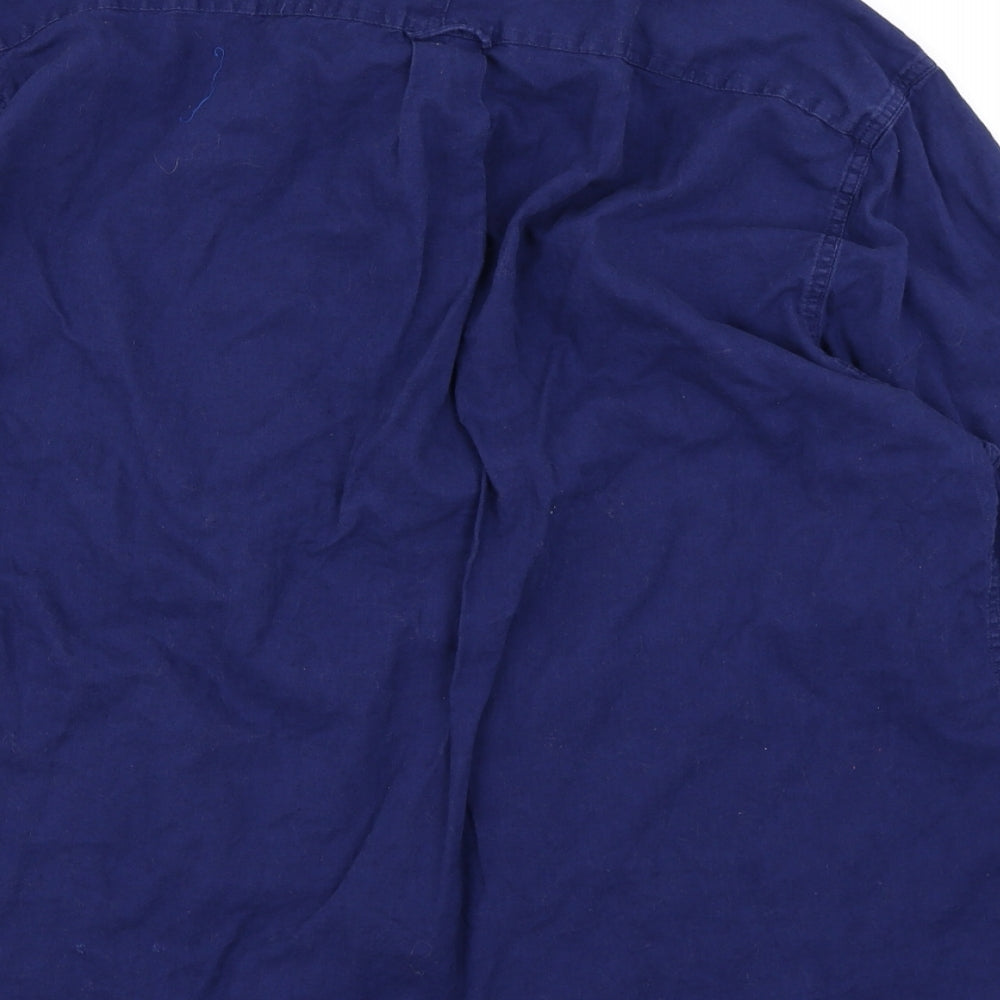The Saville Row Company Mens Blue    Button-Up Size XL