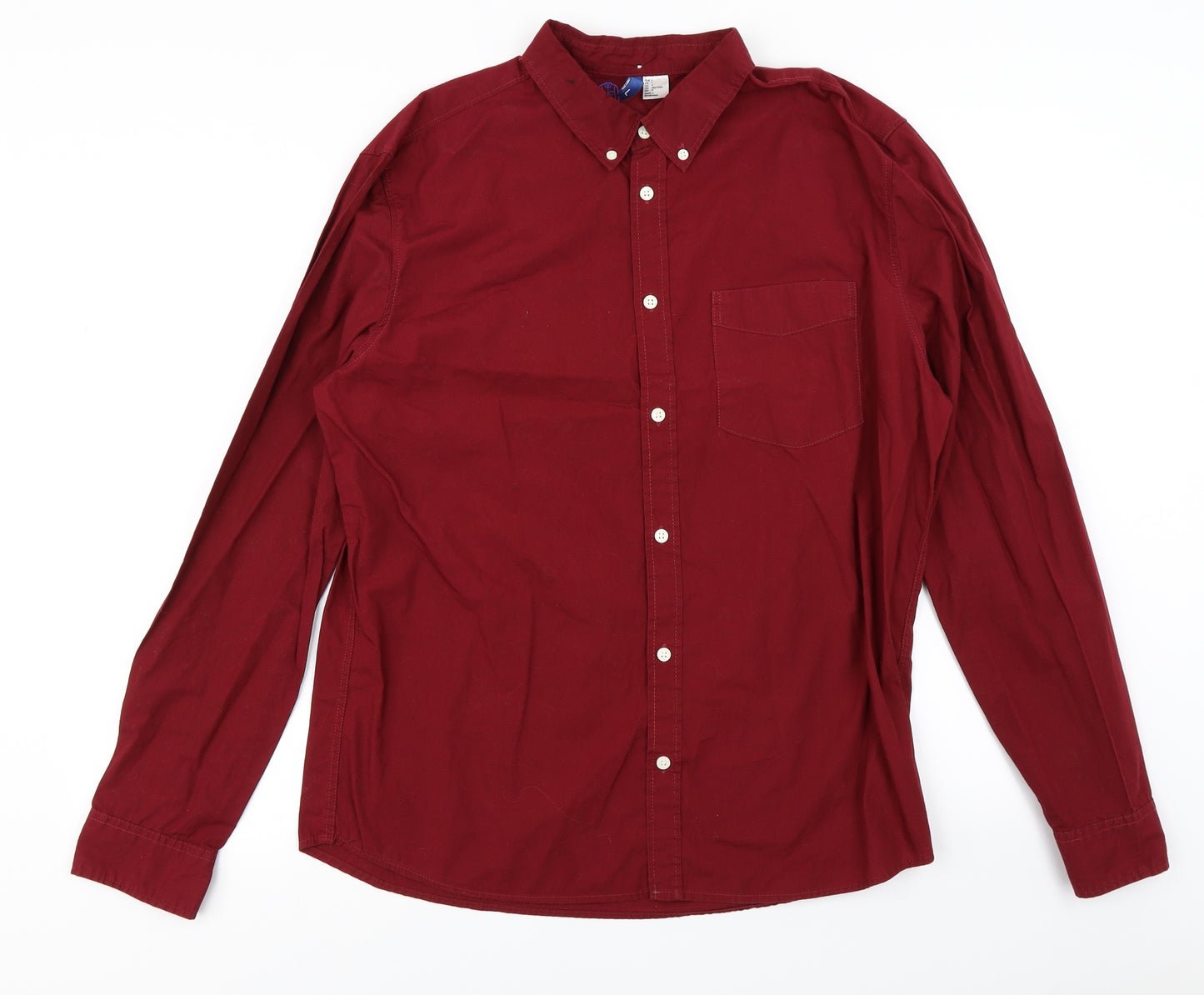 Divided Mens Red    Dress Shirt Size L