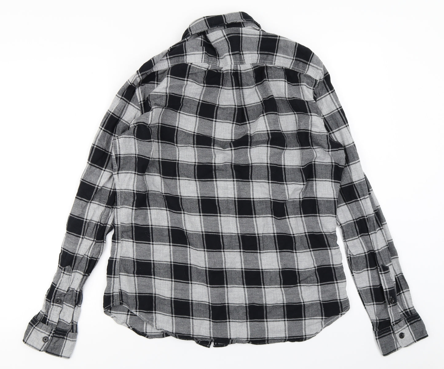 Gap Mens Black Plaid   Button-Up Size M