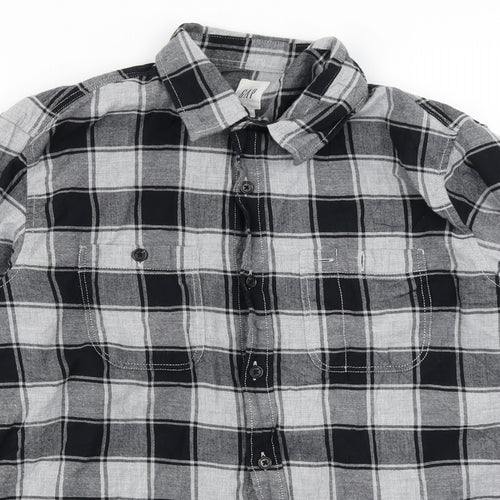 Gap Mens Black Plaid   Button-Up Size M