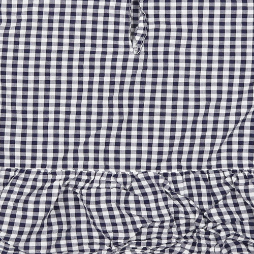Warehouse Womens Blue Check  Basic Blouse Size 12
