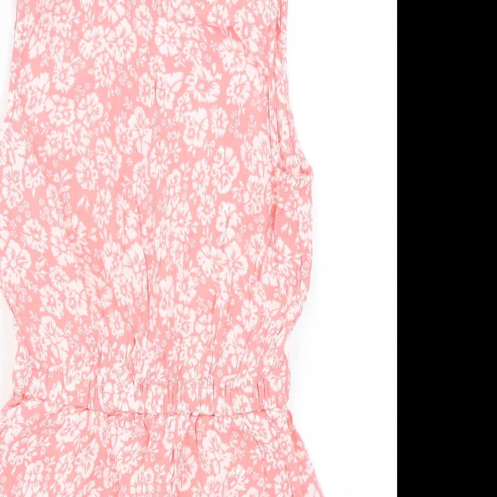 New Look Womens Pink Floral  Romper One-Piece Size 8