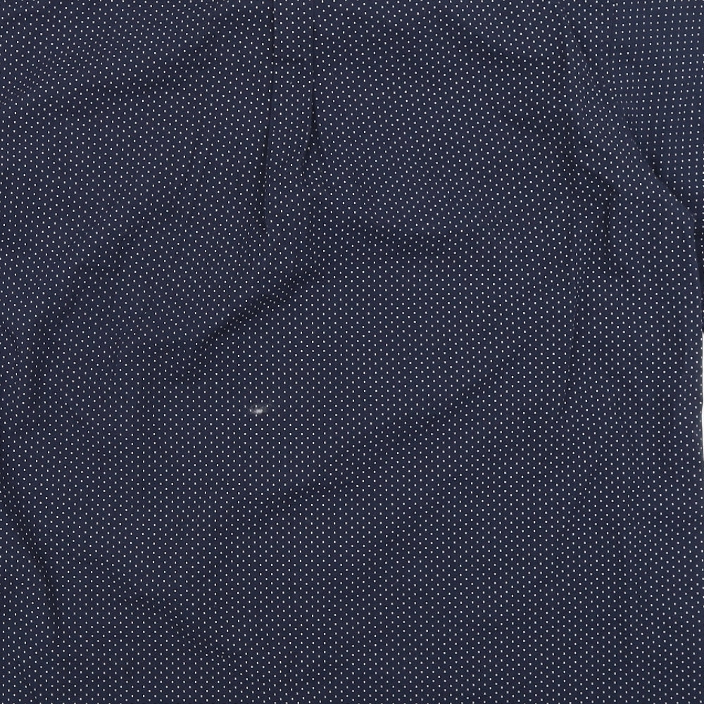 Flintoff Mens Blue Polka Dot   Button-Up Size XL