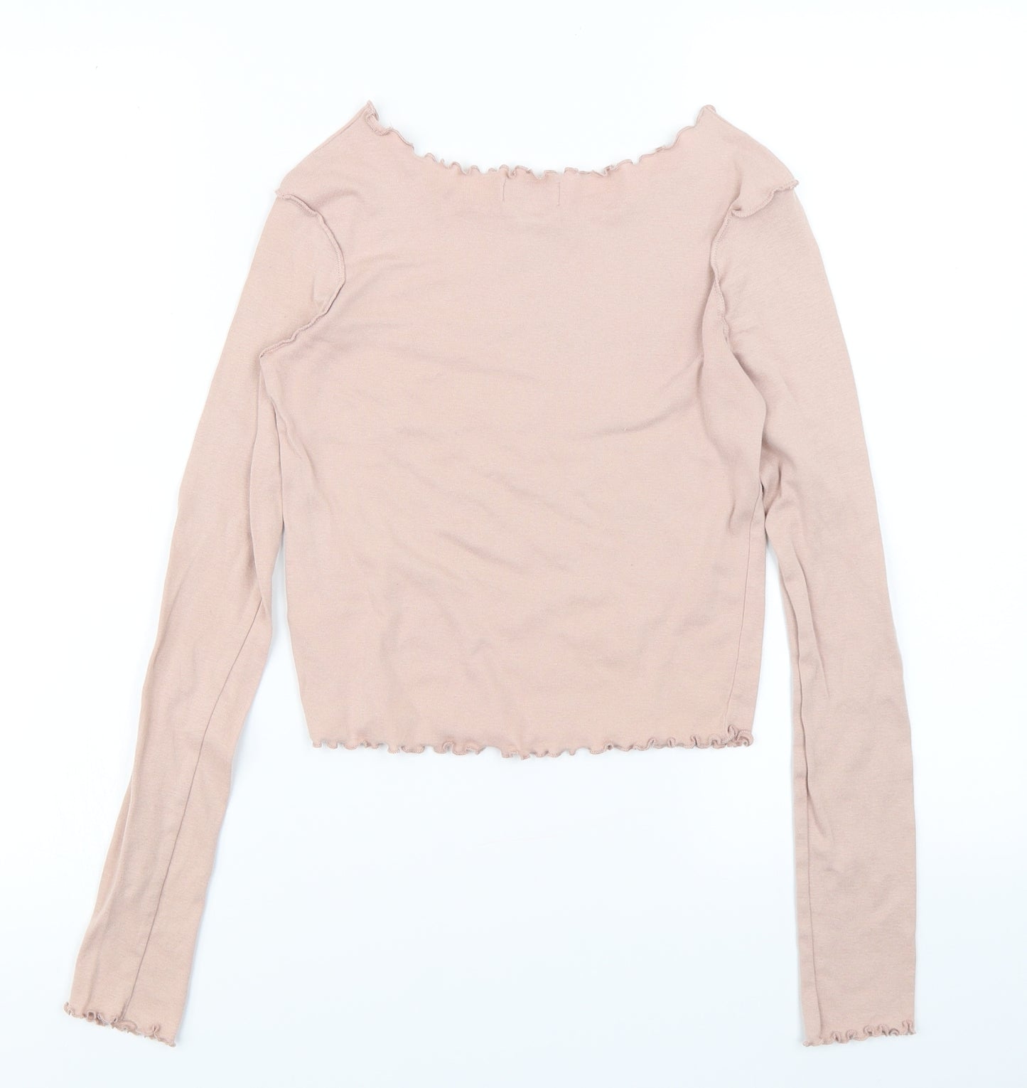 Topshop Womens Pink   Basic T-Shirt Size 12  - Lettuce Edging