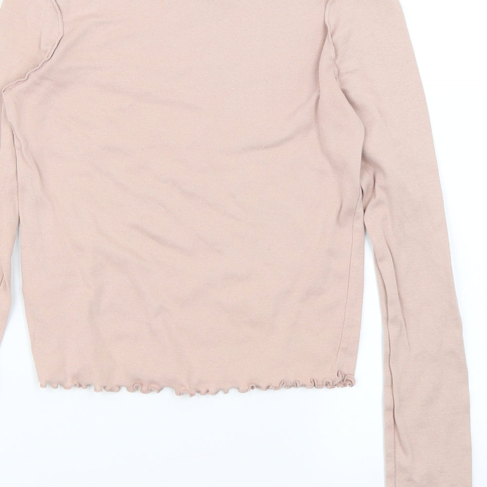 Topshop Womens Pink   Basic T-Shirt Size 12  - Lettuce Edging