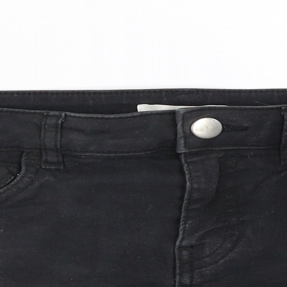 H&M Womens Black  Denim Hot Pants Shorts Size 4