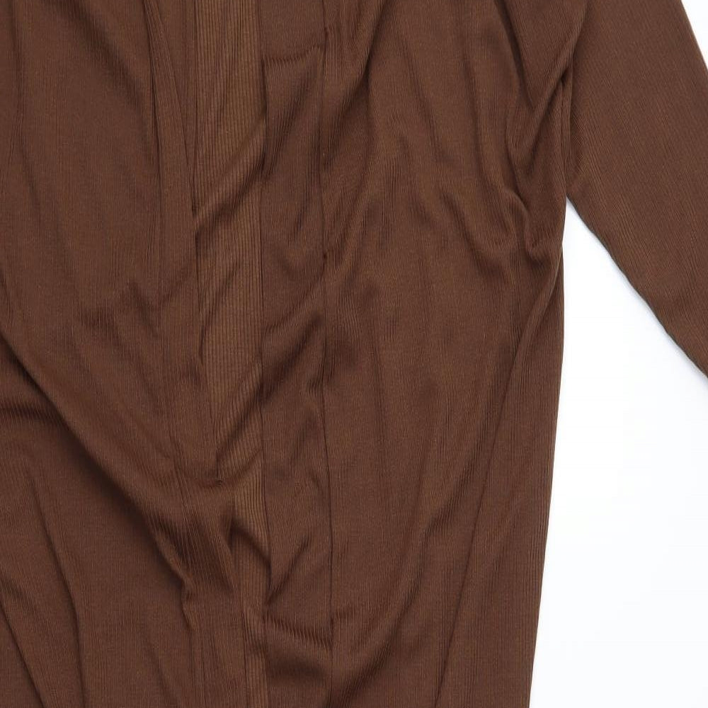 I SAW IT FIRST Womens Brown  Knit Cardigan Jumper Size 14