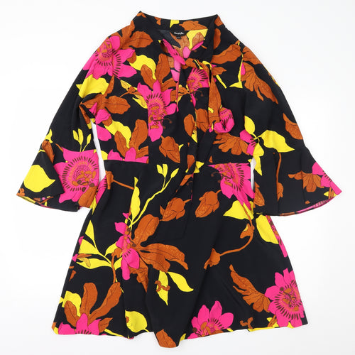 Simply Be Womens Black Floral  Fit & Flare  Size 16