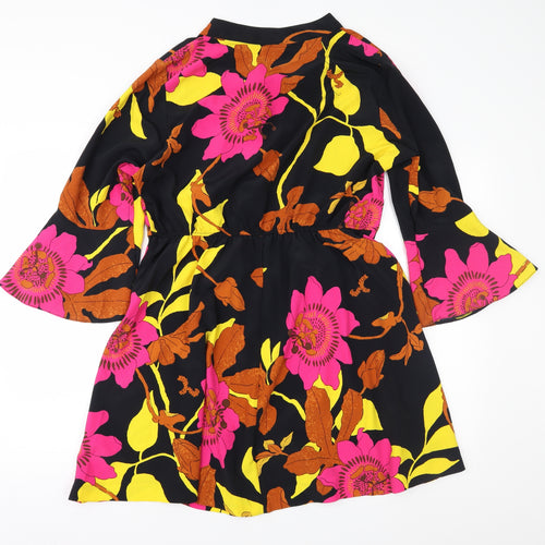Simply Be Womens Black Floral  Fit & Flare  Size 16