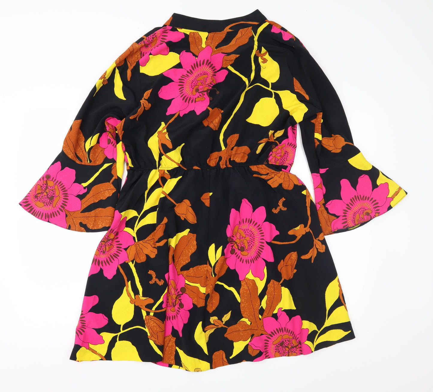 Simply Be Womens Black Floral  Fit & Flare  Size 16