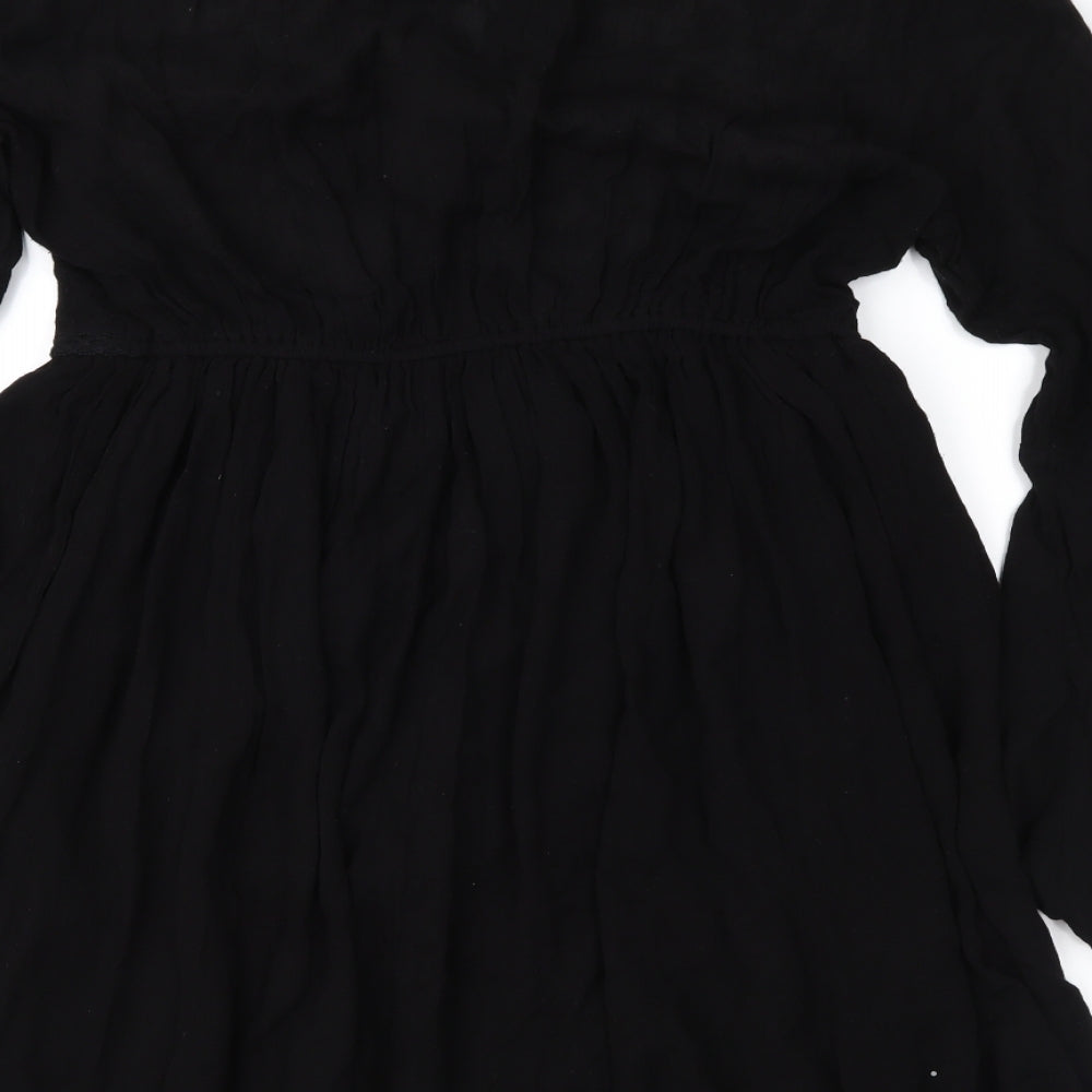 River Island Womens Black Geometric  Fit & Flare  Size 14
