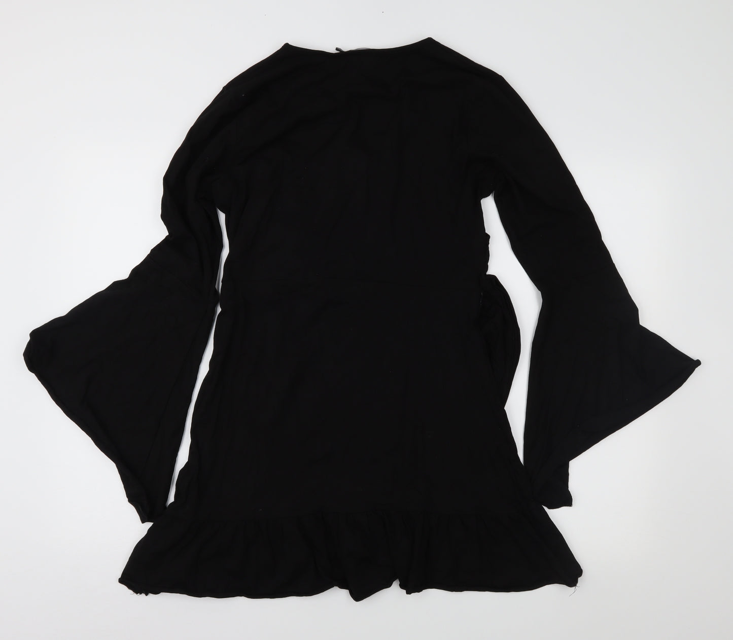 Boohoo Womens Black  Jersey Wrap Dress  Size 14