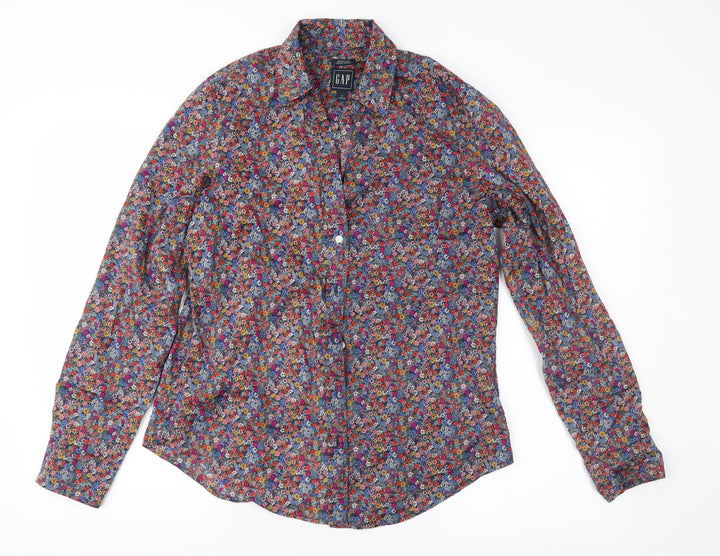 Gap Womens Multicoloured Floral Basic Button-Up Size XS