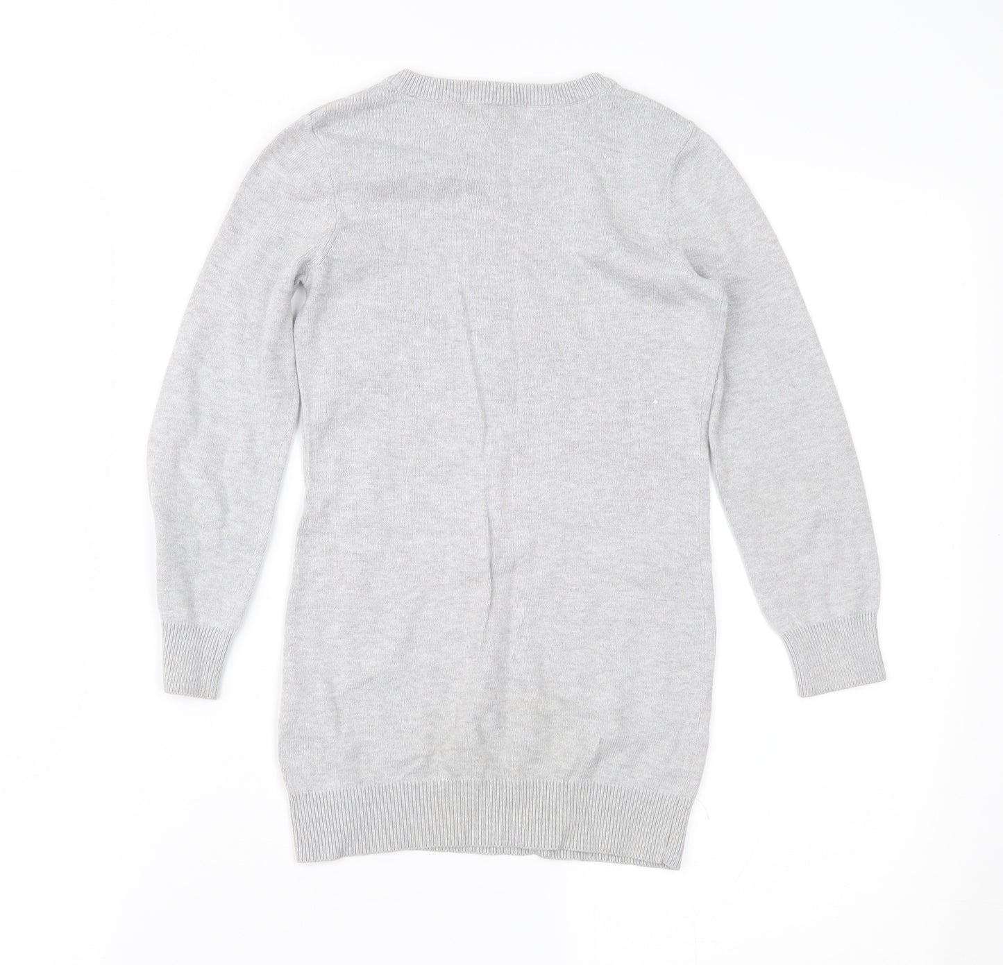 Blue Zoo Girls Grey  Knit Jumper Dress  Size 5-6 Years  - Unicorn