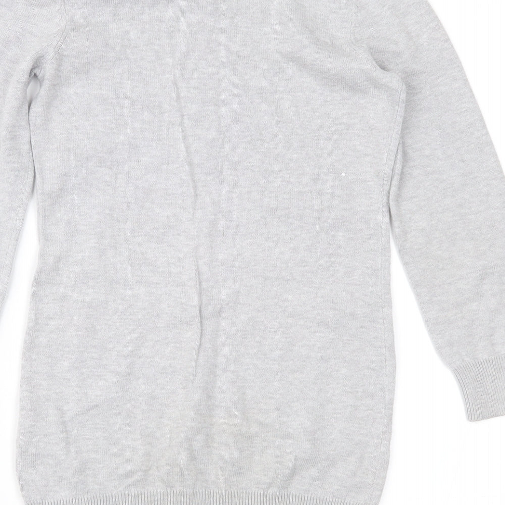 Blue Zoo Girls Grey  Knit Jumper Dress  Size 5-6 Years  - Unicorn