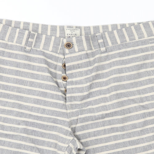 Easy Mens Beige Striped  Chino Shorts Size 36 in