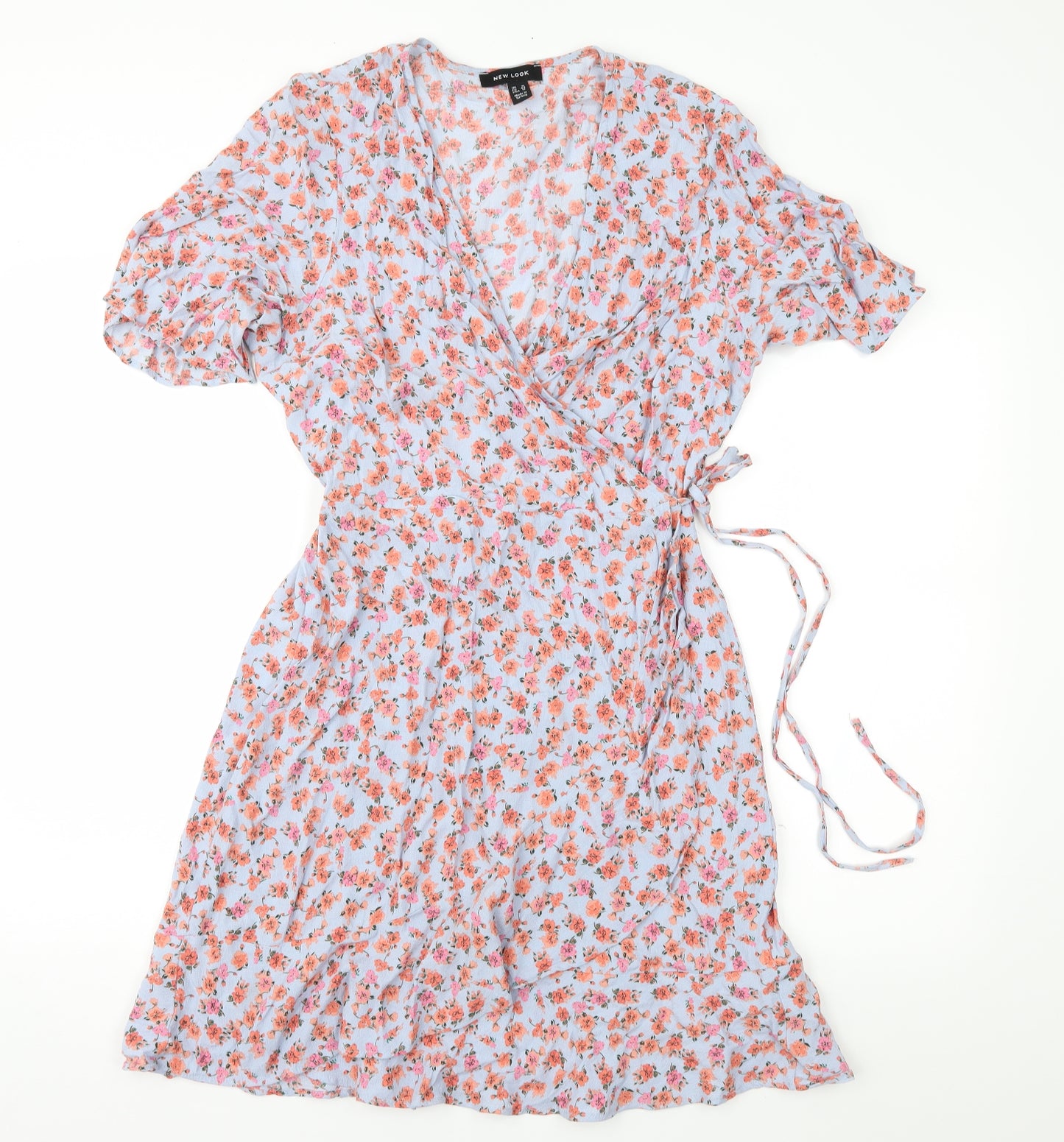 New Look Womens Grey Floral  Wrap Dress  Size 16