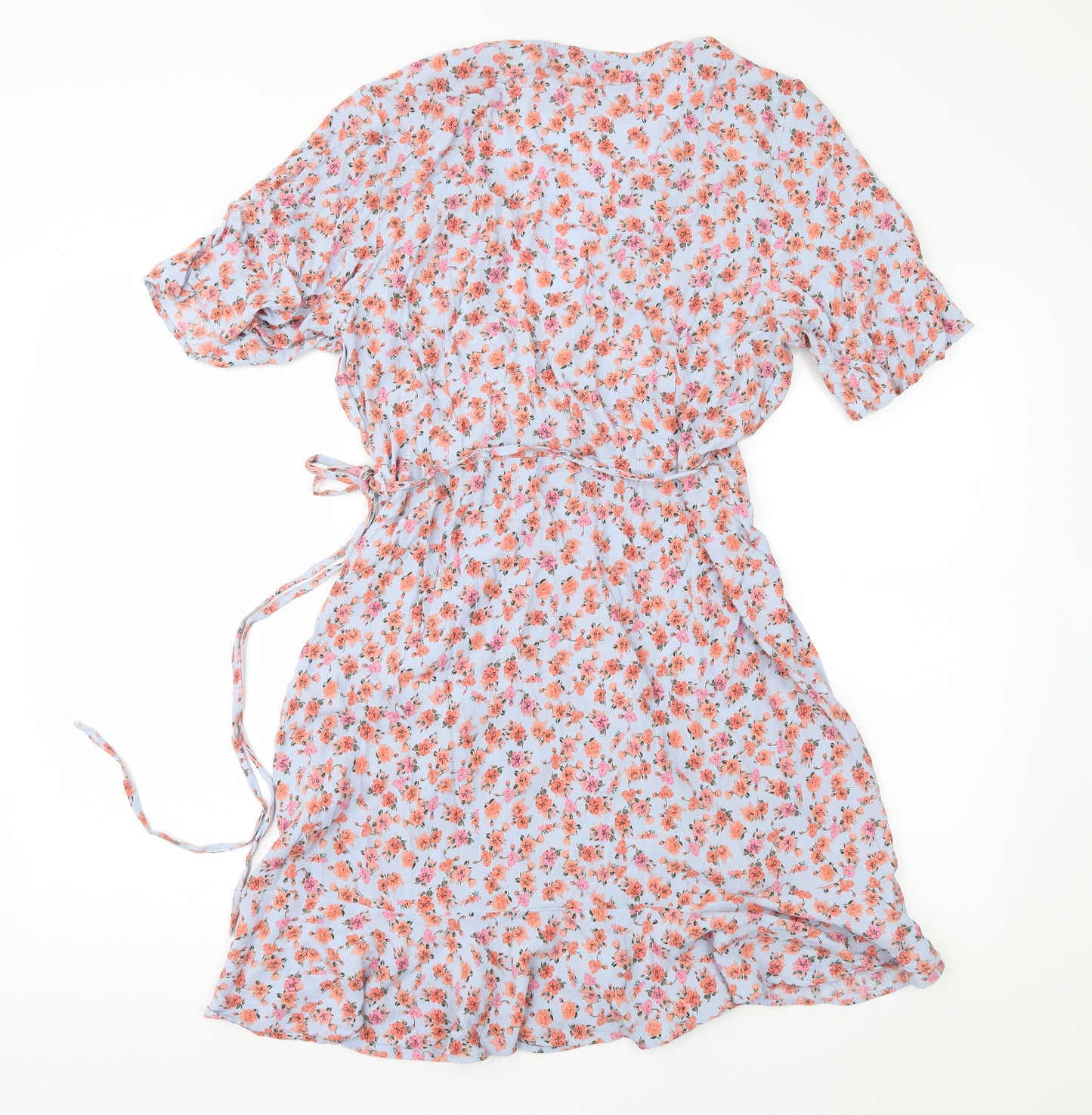 New Look Womens Grey Floral  Wrap Dress  Size 16