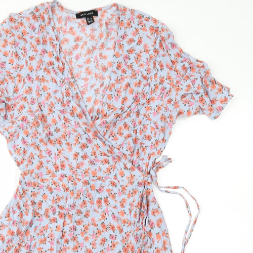 New Look Womens Grey Floral  Wrap Dress  Size 16