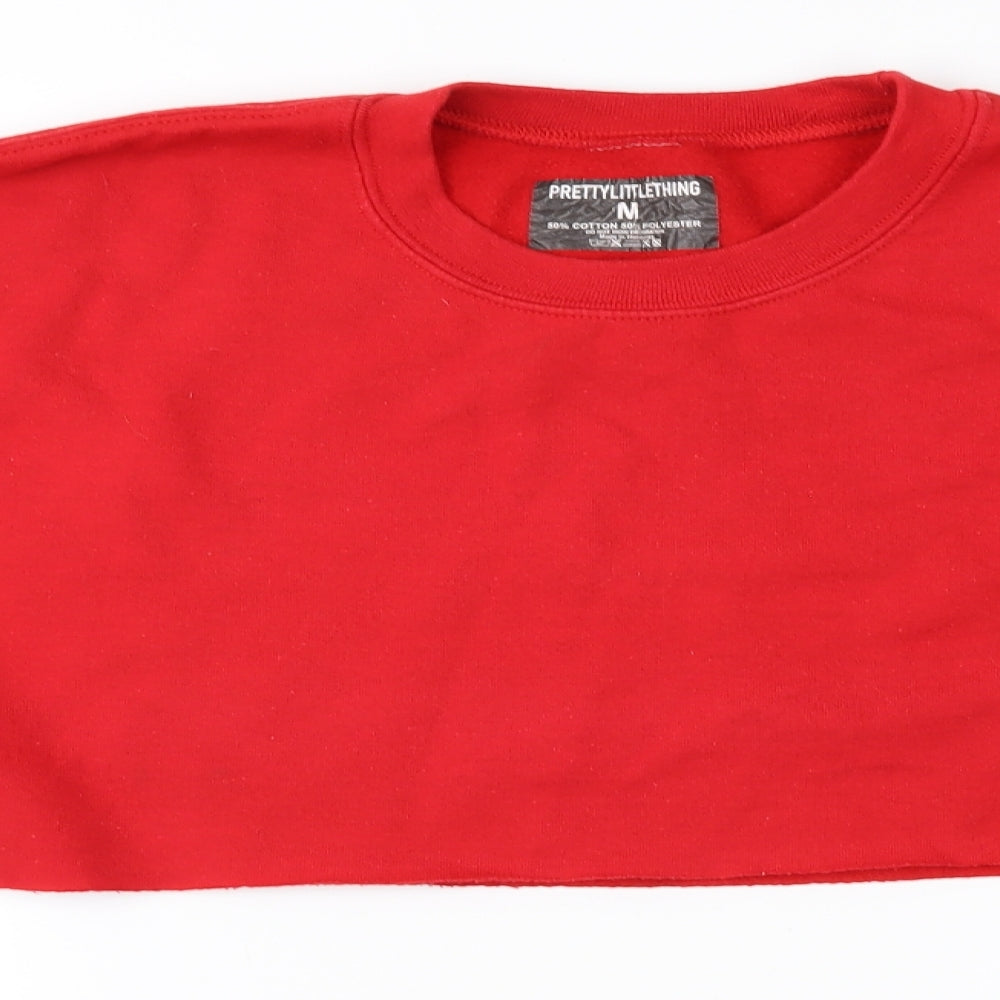 PRETTYLITTLETHING Womens Red   Pullover Sweatshirt Size M
