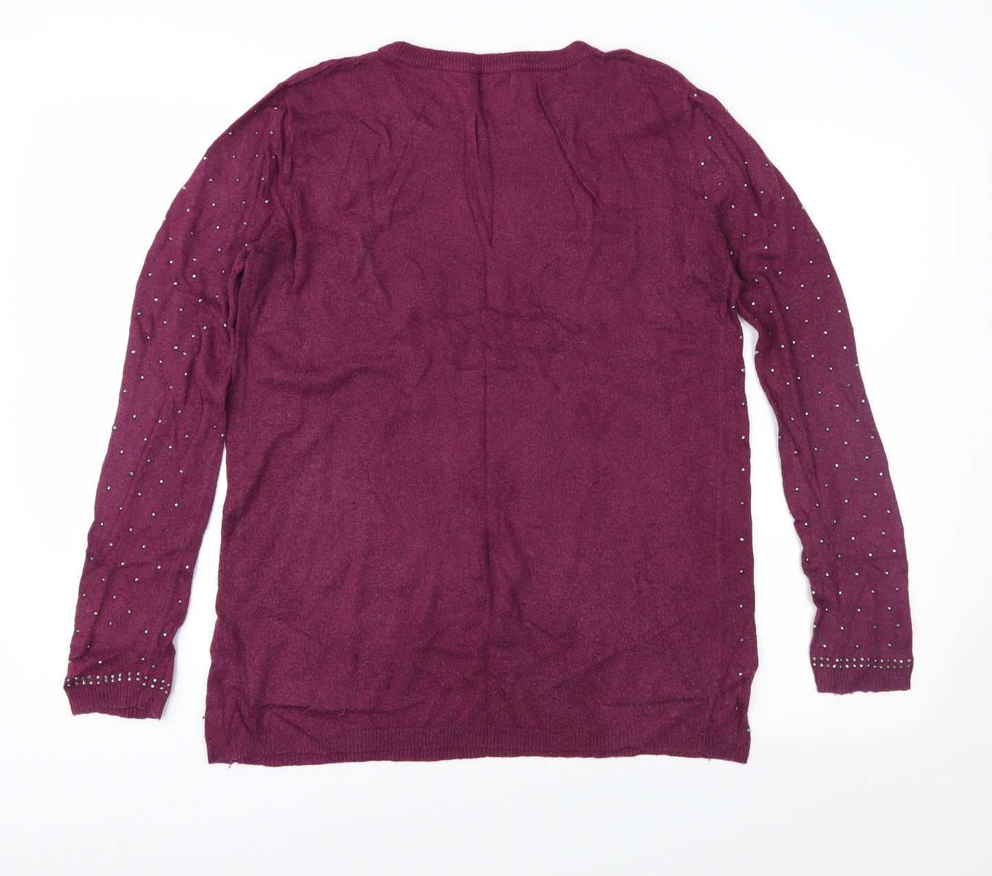 River Island Womens Purple Geometric Knit Pullover Jumper Size 12