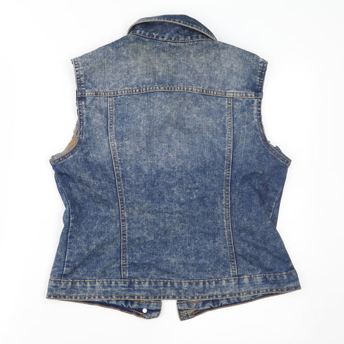 F&F Womens Blue  Denim Gilet Waistcoat Size 10