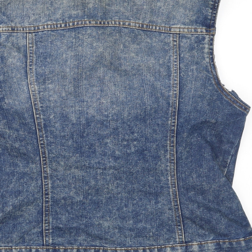 F&F Womens Blue  Denim Gilet Waistcoat Size 10