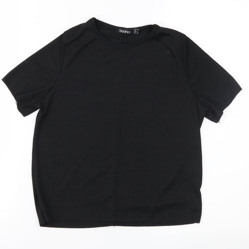 Boohoo Womens Black   Basic T-Shirt Size 4