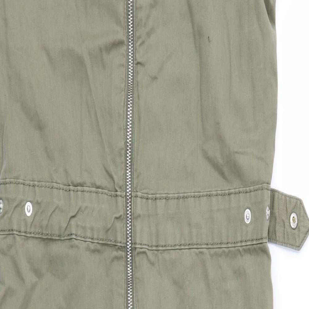 Denim & Co. Womens Green  Denim Jumpsuit One-Piece Size 16 L27 in