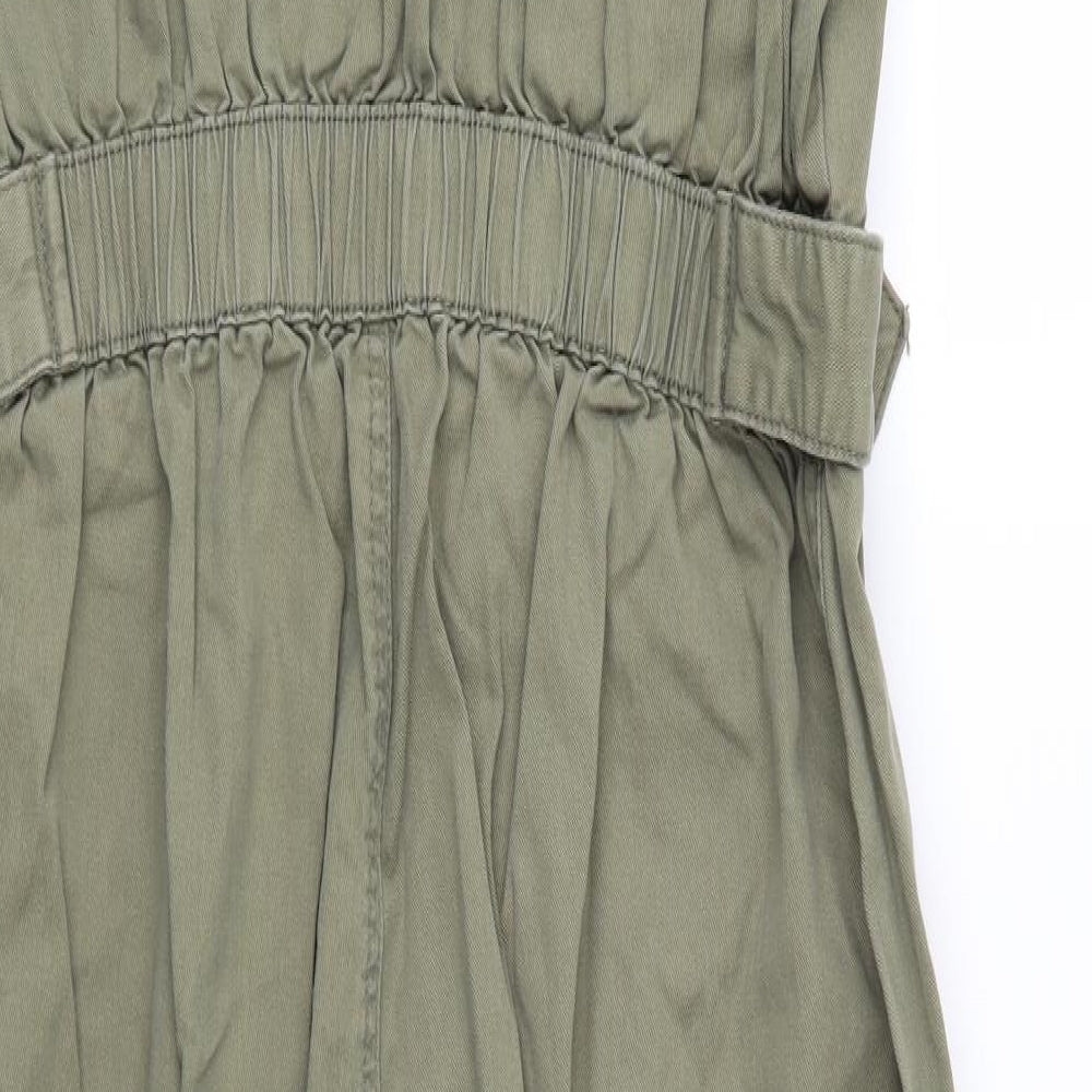 Denim & Co. Womens Green  Denim Jumpsuit One-Piece Size 16 L27 in