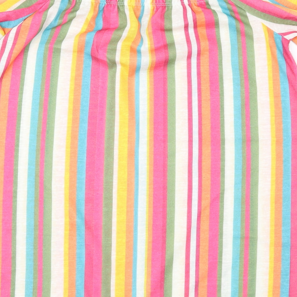 Papaya Womens Multicoloured Striped  Basic Blouse Size 10