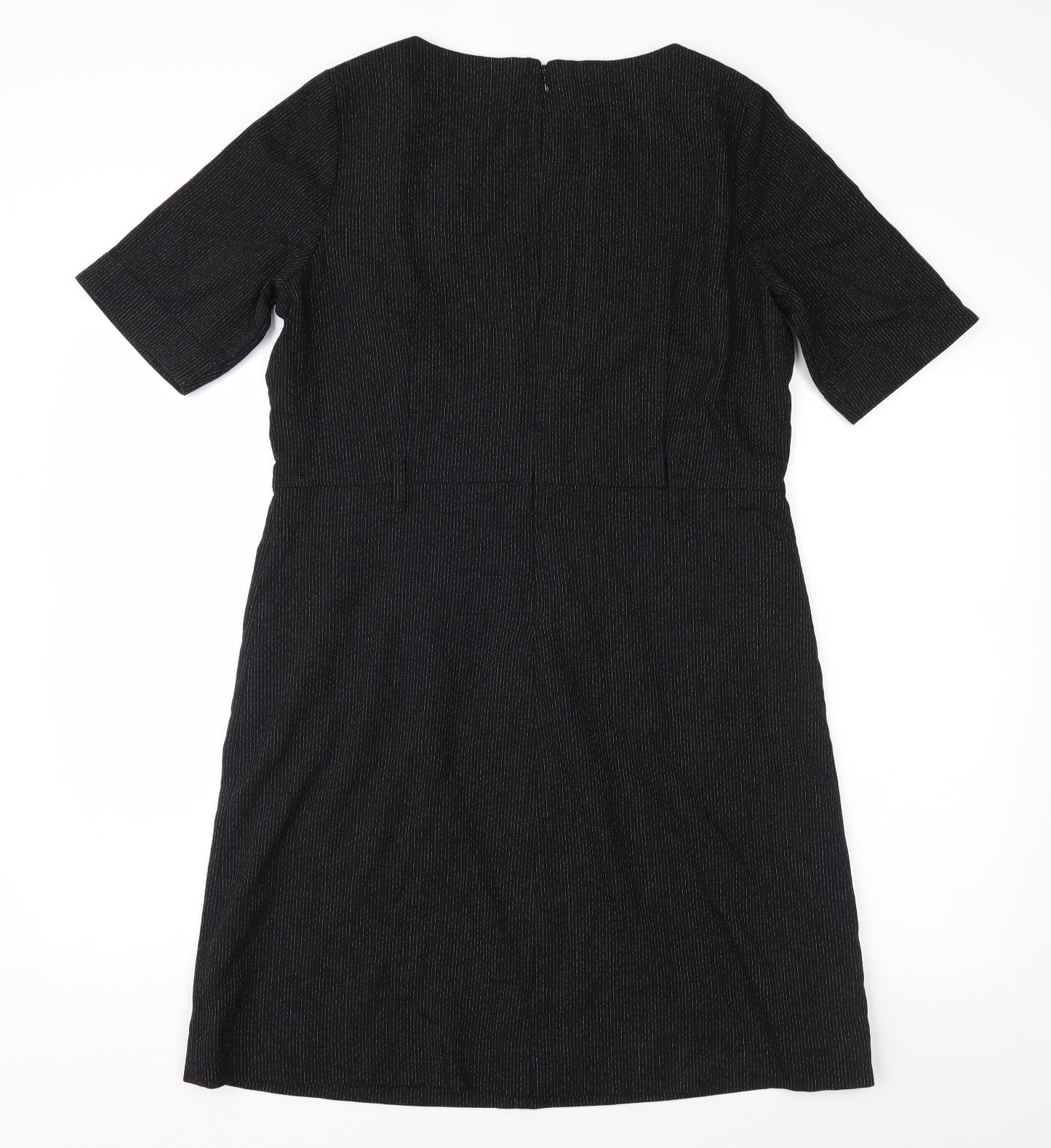 NEXT Womens Black Striped  Sheath  Size 14