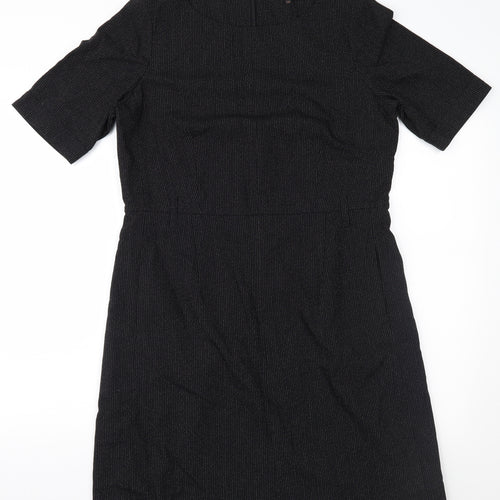 NEXT Womens Black Striped  Sheath  Size 14