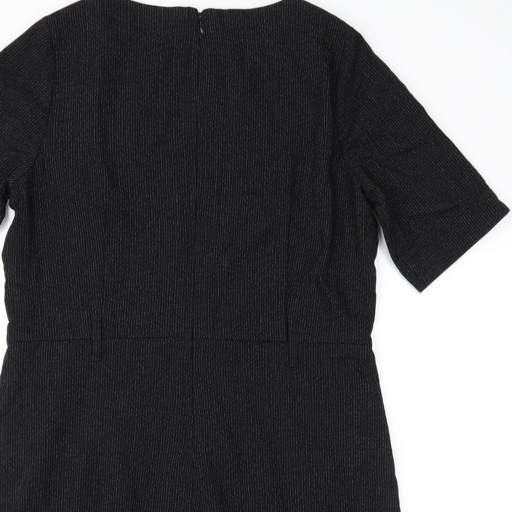 NEXT Womens Black Striped  Sheath  Size 14