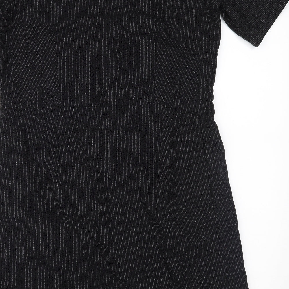 NEXT Womens Black Striped  Sheath  Size 14