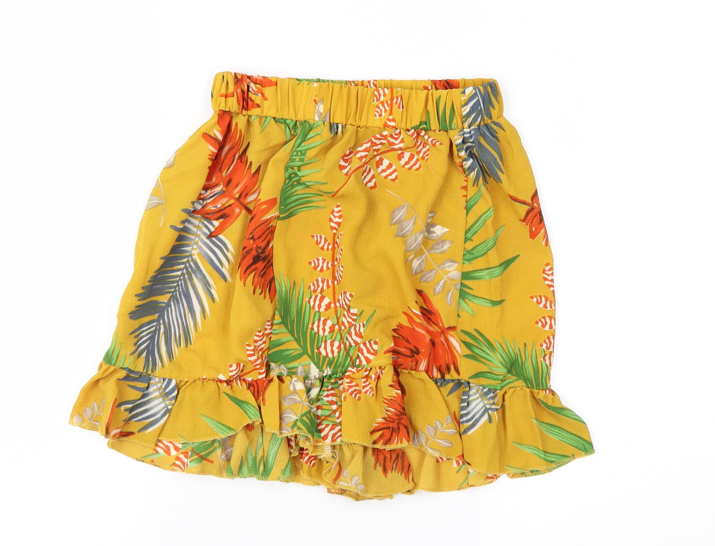 Preworn Womens Orange Floral  Utility Shorts Size S