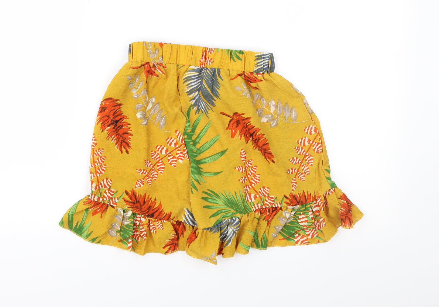 Preworn Womens Orange Floral  Utility Shorts Size S