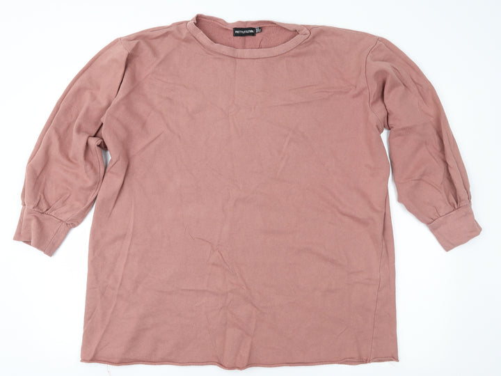 PRETTYLITTLETHING Womens Pink Pullover Sweatshirt Size 6