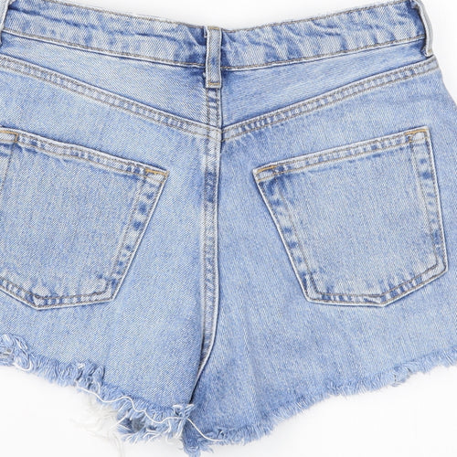 Topshop Womens Blue  Denim Mom Shorts Size 8 - Distressed