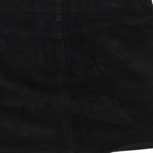 Topshop Womens Black  Corduroy A-Line Skirt Size 8
