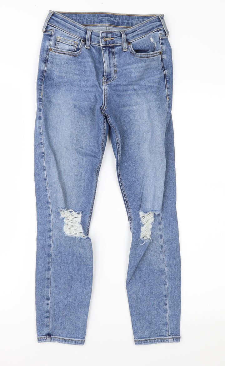 Topshop Womens Blue Denim Cropped Jeans Size 26 in L23 in