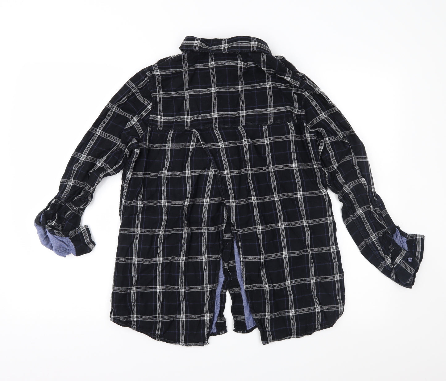 F&F Womens Blue Check  Basic Blouse Size 12