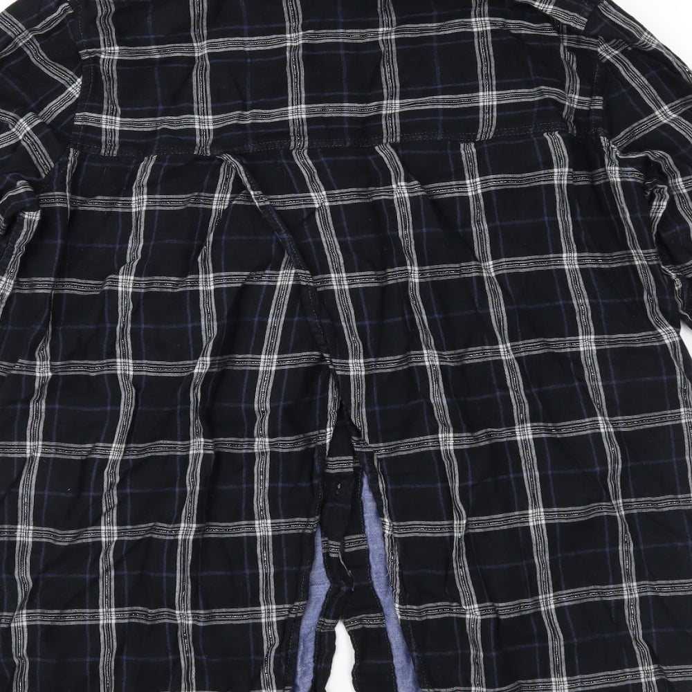 F&F Womens Blue Check  Basic Blouse Size 12