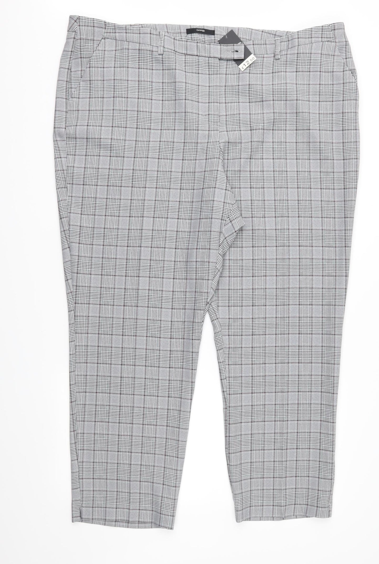 George Womens Grey Check  Trousers  Size 22 L27 in