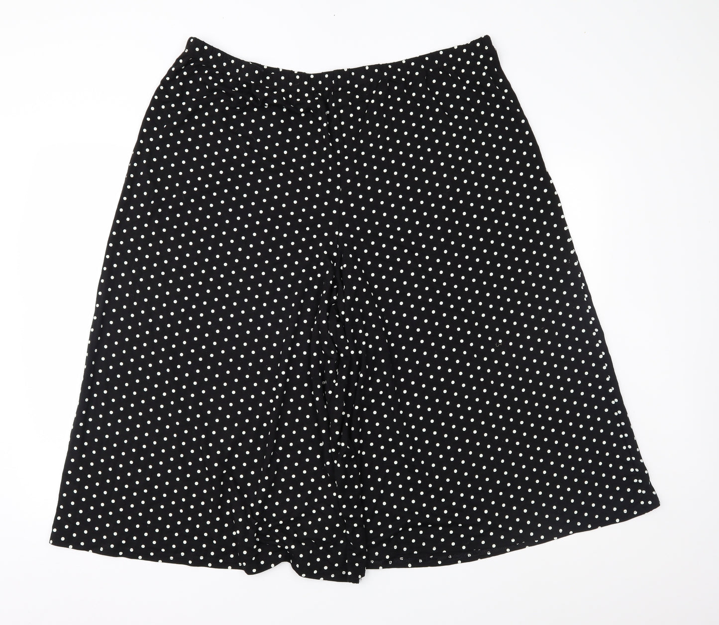 Yours Womens Black Polka Dot Jersey Culotte Shorts Size 22