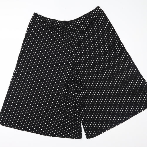 Yours Womens Black Polka Dot Jersey Culotte Shorts Size 22
