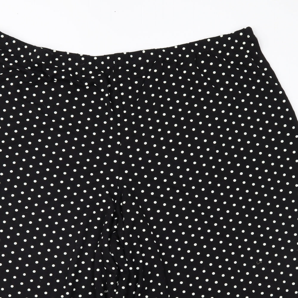 Yours Womens Black Polka Dot Jersey Culotte Shorts Size 22