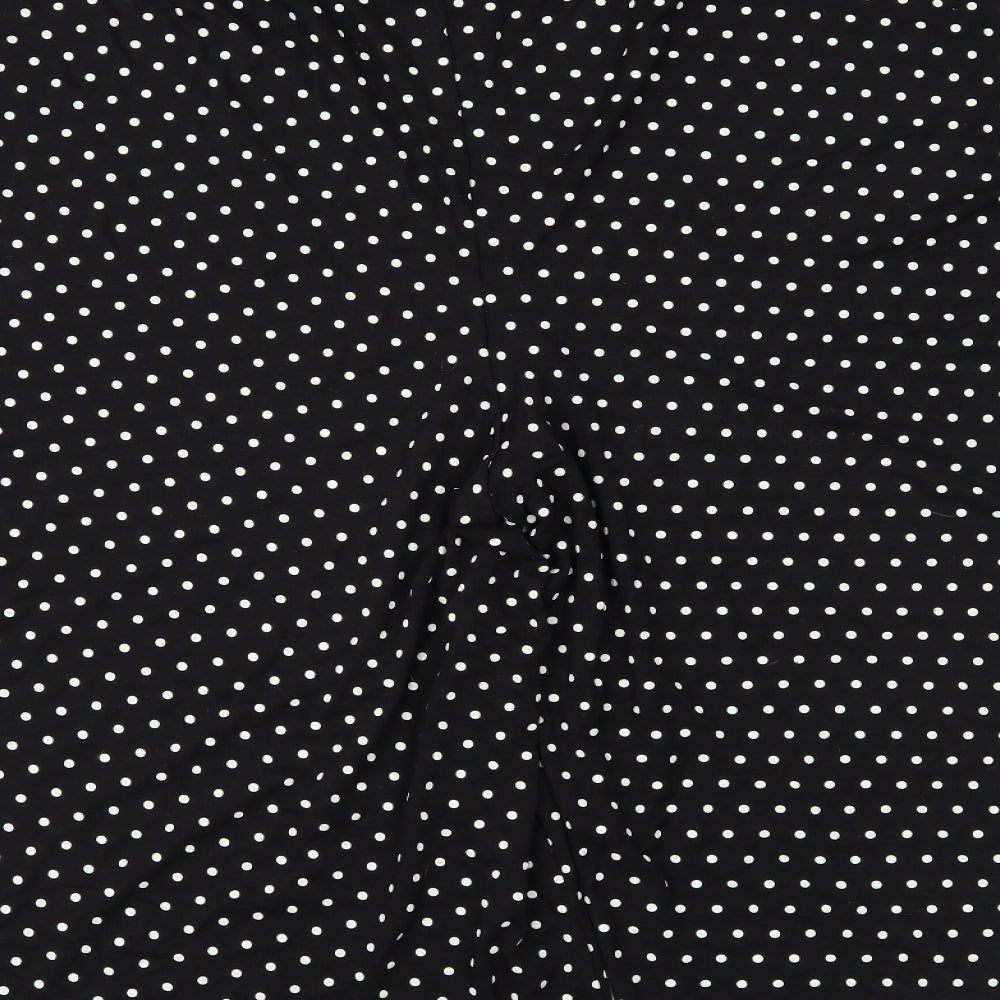 Yours Womens Black Polka Dot Jersey Culotte Shorts Size 22