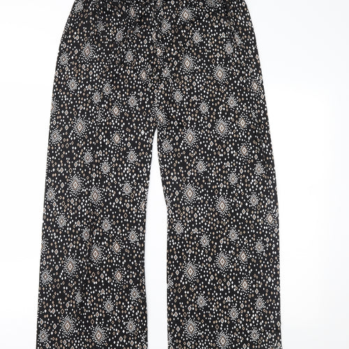 Preworn Womens Black Geometric  Trousers  Size L L27 in